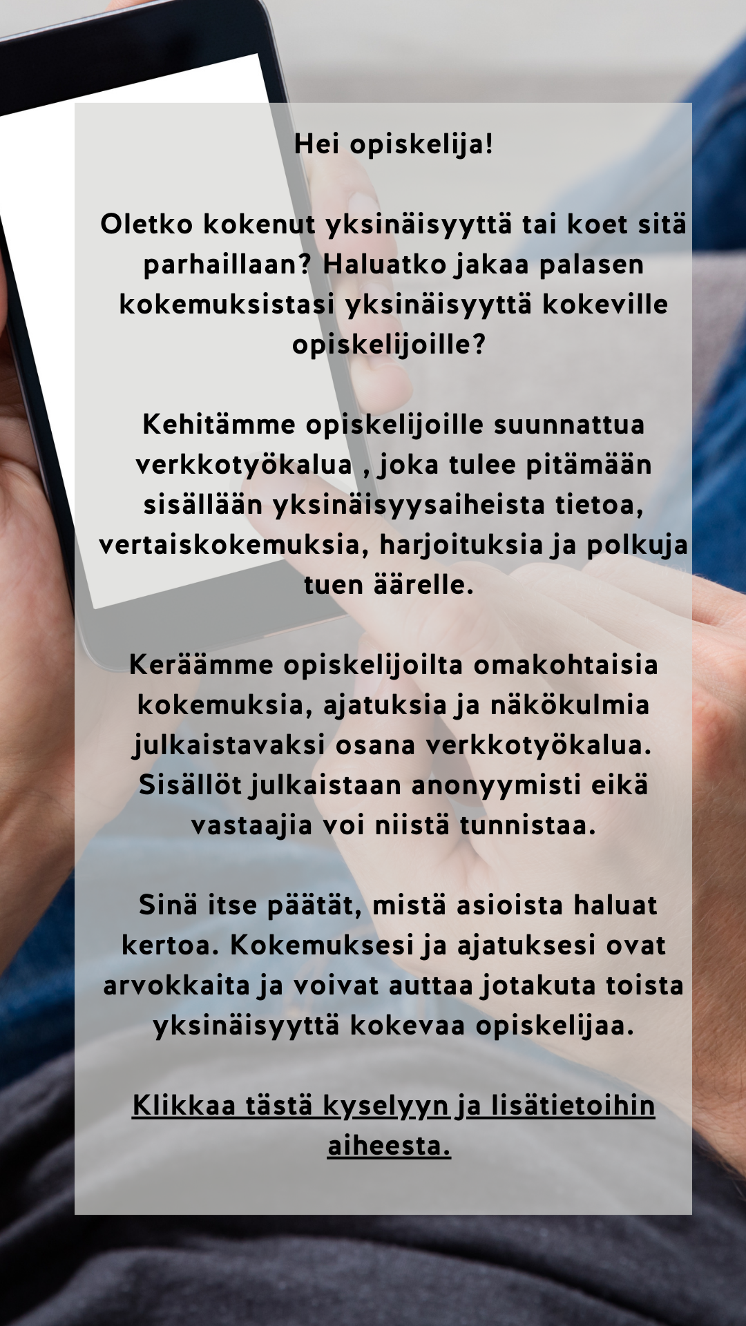 Etualalla kuvassa teksti: 